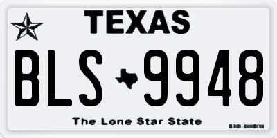 TX license plate BLS9948