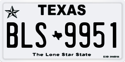 TX license plate BLS9951