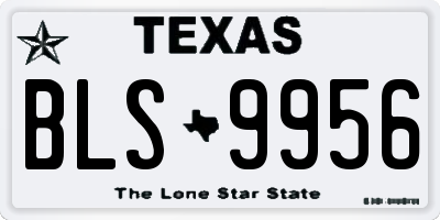 TX license plate BLS9956