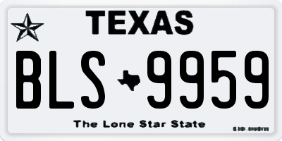 TX license plate BLS9959