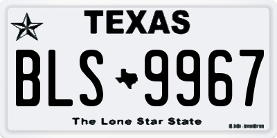 TX license plate BLS9967