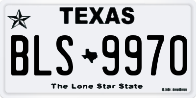 TX license plate BLS9970