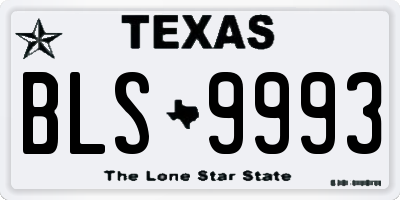 TX license plate BLS9993