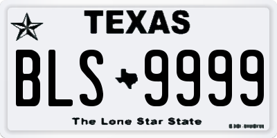 TX license plate BLS9999