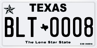 TX license plate BLT0008
