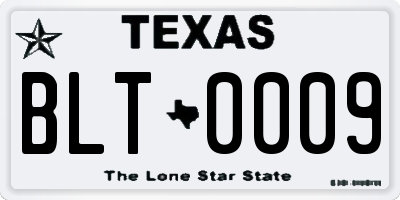 TX license plate BLT0009