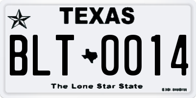 TX license plate BLT0014