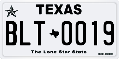 TX license plate BLT0019