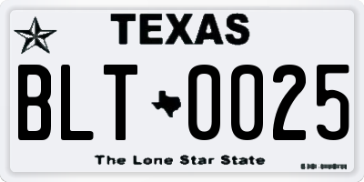 TX license plate BLT0025