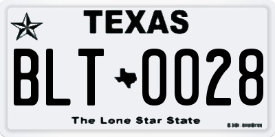 TX license plate BLT0028