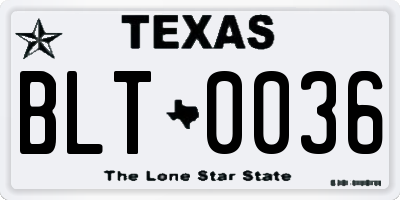 TX license plate BLT0036