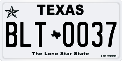 TX license plate BLT0037