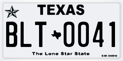 TX license plate BLT0041