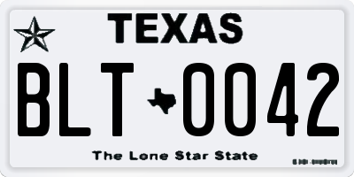 TX license plate BLT0042