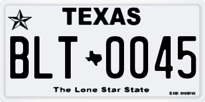 TX license plate BLT0045