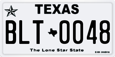TX license plate BLT0048