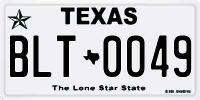 TX license plate BLT0049