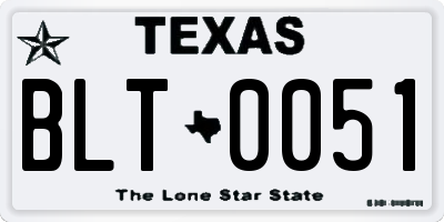 TX license plate BLT0051