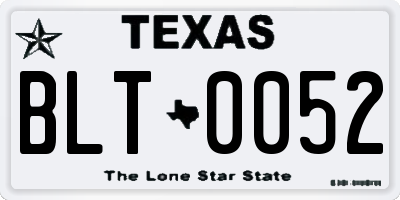 TX license plate BLT0052