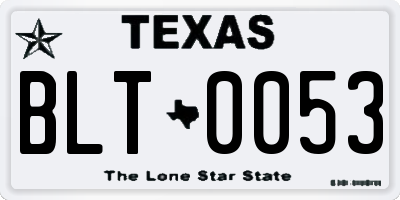 TX license plate BLT0053