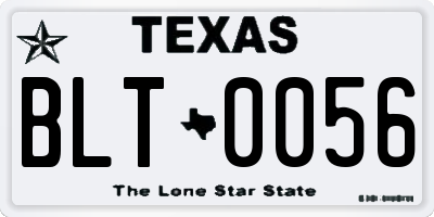 TX license plate BLT0056