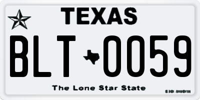 TX license plate BLT0059