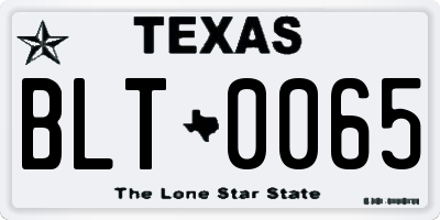 TX license plate BLT0065