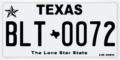 TX license plate BLT0072