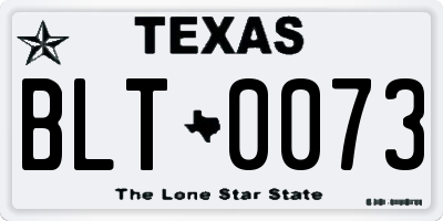TX license plate BLT0073