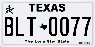 TX license plate BLT0077