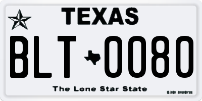TX license plate BLT0080