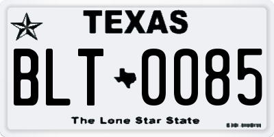 TX license plate BLT0085