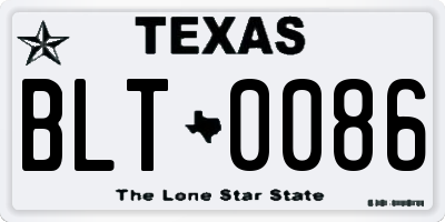 TX license plate BLT0086