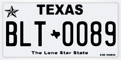TX license plate BLT0089