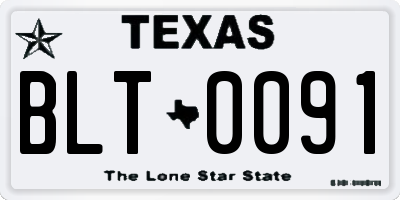 TX license plate BLT0091