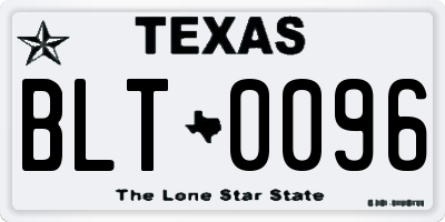 TX license plate BLT0096