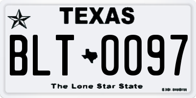 TX license plate BLT0097
