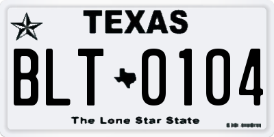 TX license plate BLT0104