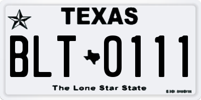 TX license plate BLT0111