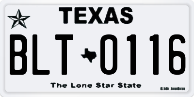 TX license plate BLT0116