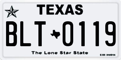 TX license plate BLT0119