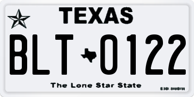 TX license plate BLT0122