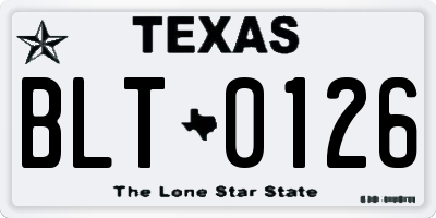 TX license plate BLT0126