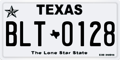 TX license plate BLT0128