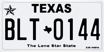 TX license plate BLT0144