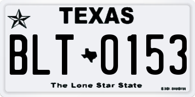 TX license plate BLT0153