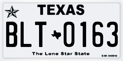 TX license plate BLT0163