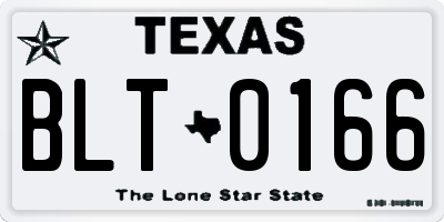 TX license plate BLT0166