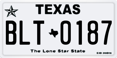 TX license plate BLT0187