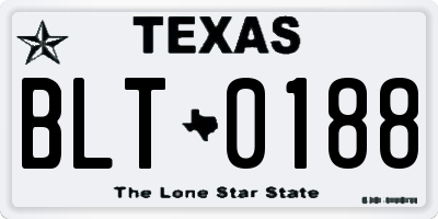 TX license plate BLT0188